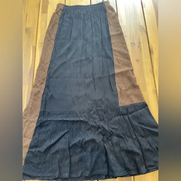 Spencer Alexis Vintage Womens Black Brown Patchwork Two-Piece Set Made In Usa 10 - Picture 7 of 8